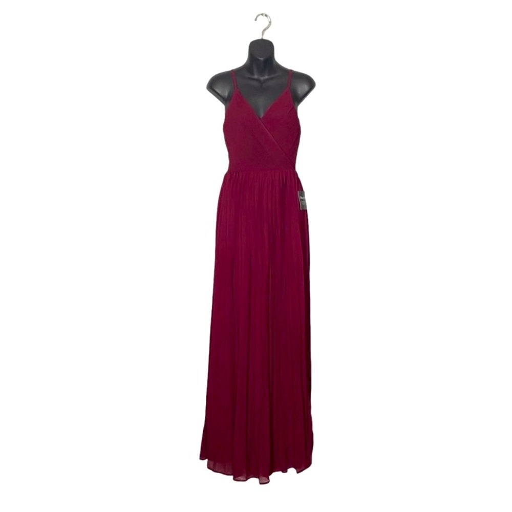 NWT New Soieblu Deep Red Maxi Wrap Dress, Medium